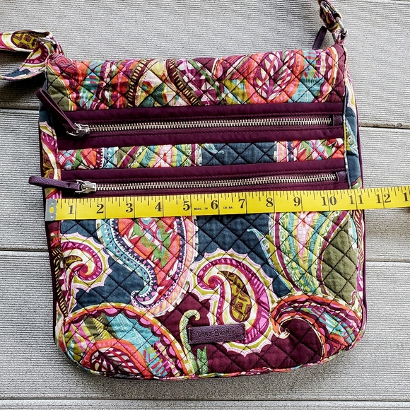 Vera Bradley Iconic Triple Zip Hipster Heirloom Paisley Crossbody Bag - Picture 11 of 14